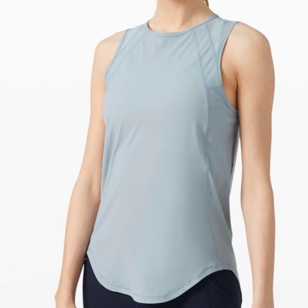 Lululemon Sculpt Tank Blue Cast Size Small Mesh Back Athletic Top